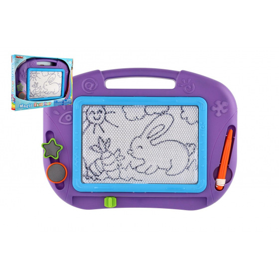 Teddies Magnetická tabuľa kresliaca s doplnkami plast 32x24cm