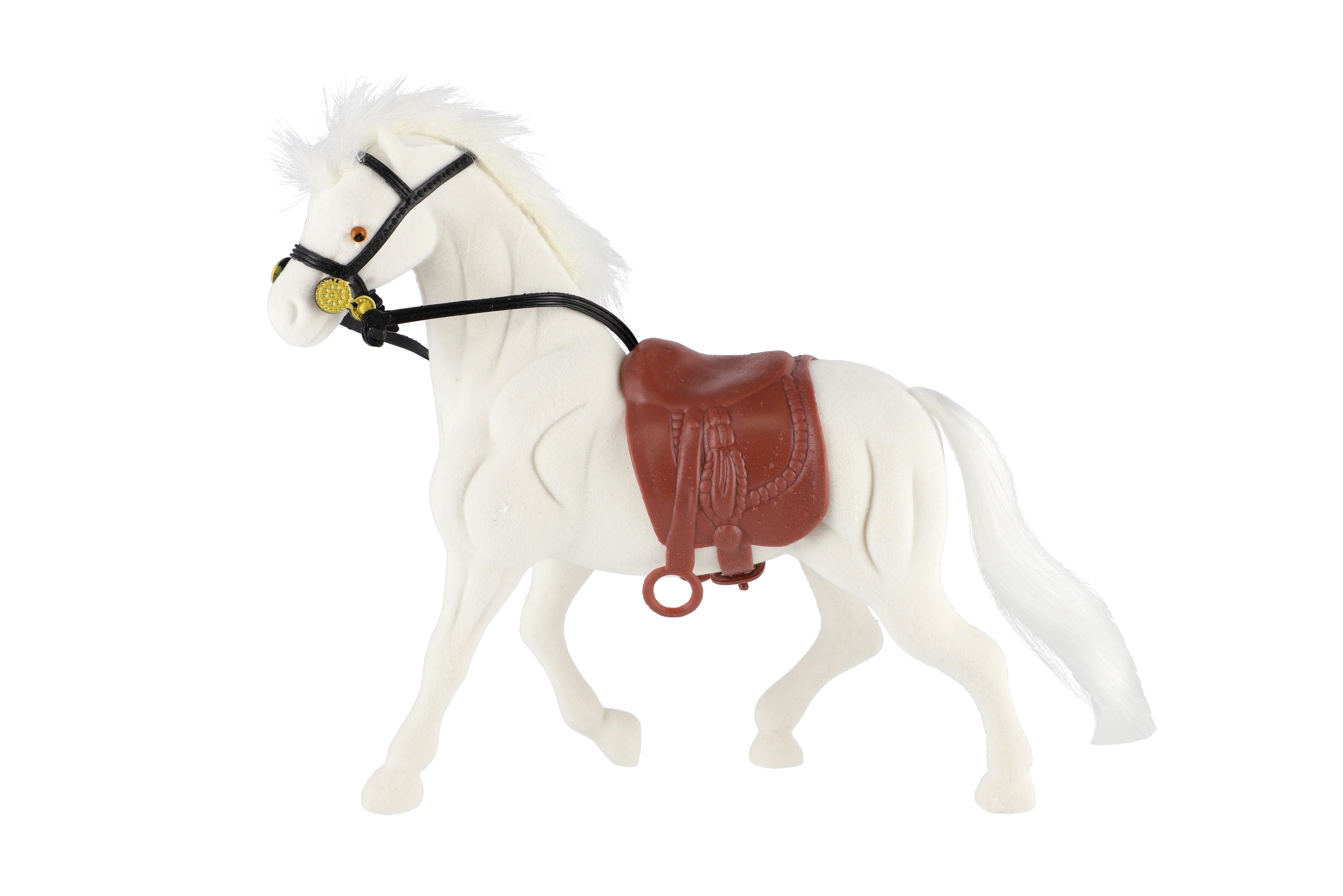 Teddies Plschpferd mit Sattel 22cm 3 Farben