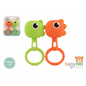 babyted Chrastíček dino 2ks babyted chrastítko silikon 13x5cm na kartě 0m+
