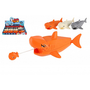 Teddies Zvířátko žralok na natažení do vody plast 13x8cm 3 barvy 12ks v boxu 18m+