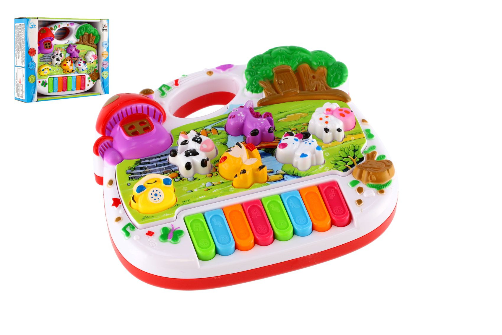 Teddies Pianko Zv tka Plast 17cm Ang Mluv c Na Baterie Se Zvukem V 