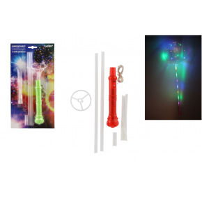 Wiky Balónek nafukovací s led páskem s hůlkou 4 barvy svítící na baterie na kartě 18x35x7cm