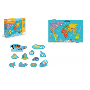 DODO Teddies Magnetická hra Mapa sveta 145ks v krabici 37,5x29,5x6,5cm