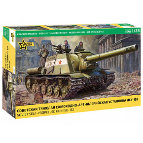 Zvezda Model Kit military 3721 -  Soviet Self-propelled Gun ISU-152 (1:35)
