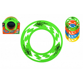 Teddies Létající talíř/prstenec plast průměr 25cm 4 barvy 48ks v boxu