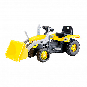 DOLU Velký šlapací traktor s rypadlem, žlutý DOLU Velký šlapací traktor s rypadlem, žlutý