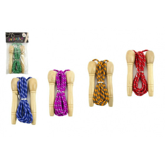 Teddies Švihadlo 2,7m s dřevěnou rukojetí asst mix barev, v sáčku CZ design