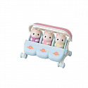 Sylvanian Families Mačacie trojčatá Floral s kočíkom