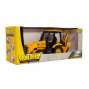 Teddies Stavební stroj rýpadlo nakladač plast 38cm na setrvačník v krabici 43x18x14cm