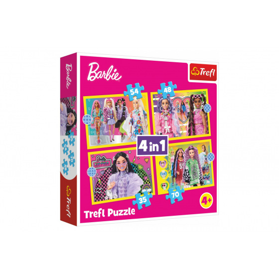 Trefl Puzzle 4in1 Glückliche Welt Barbie 28,5x20,5cm in Schachtel 28x28x6cm