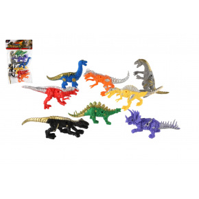 Teddies Dinozaur/Smok 8 szt. Plastikowe 14-17cm w torbie 22x35x7cm