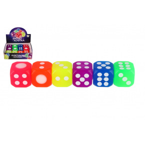 Teddies Spielwürfel leuchtend Silikon 4x4cm 6 Farben