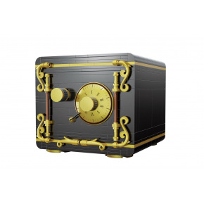 Stavebnice Funkční trezor z kostiček 442 dílků v krabici 