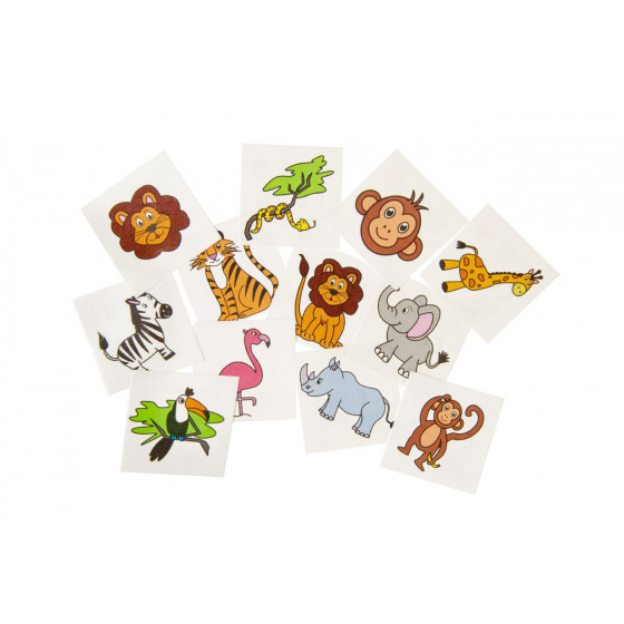 Rappa Tattoos Wilde Tiere/Safari 12 Stück