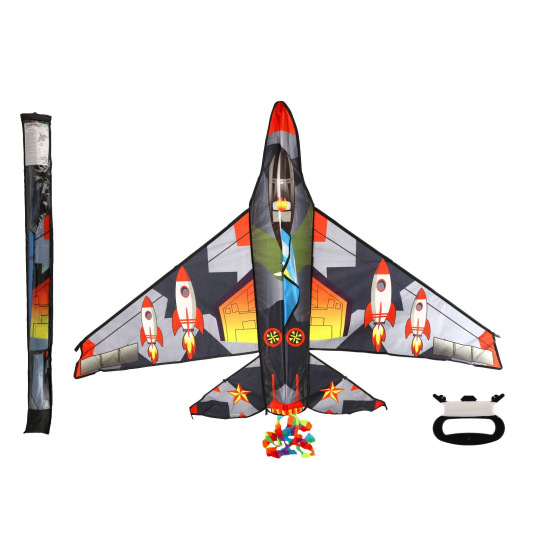 Teddies Drache fliegendes Flugzeug Nylon 150x113cm in Stoffbeutel 11x113x2cm