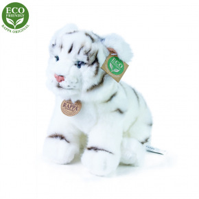 Rappa Pluszowy biały tygrys siedzący 25 cm ECO-FRIENDLY
