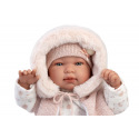 Rappa Llorens 84486 NEW BORN - realistická panenka miminko se zvuky a látkovým tělem - 44 cm