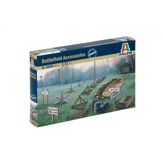 Italeri Model Kit doplňky 6049 - WWII - BATTLEFIELD ACCESSORIES (1:72)