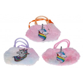 Wiky Geldbörse/Handtasche Einhorn Stoff/Plüsch 6 Farben 18x20x2cm