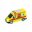 Auto RC ambulance plast 20cm na dálkové ovládání 27MHz na baterie se světlem v krabici 28x13x11cm