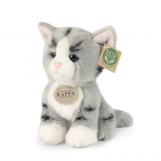 Rappa Pluszowy kot szary 18 cm ECO-FRIENDLY