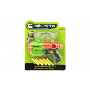 Teddies Pistole 21cm na pěnové náboje 5ks plast 2 barvy na kartě