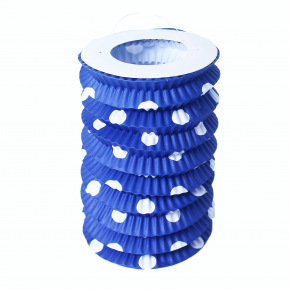 Rappa Lampion papierový modrý s bodkami 23 cm
