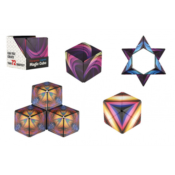 Teddies Puzzle kostka magnetyczna tęczowa plastikowa mix typów