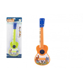 Teddies Ukulele/gitara plastikowa 40cm z kilofem Zwierzęta i ich opaska w 2 kolorach na karcie