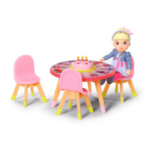 Zapf BABY born Minis Sada s narozeninovým stolem, židličkami a panenkou