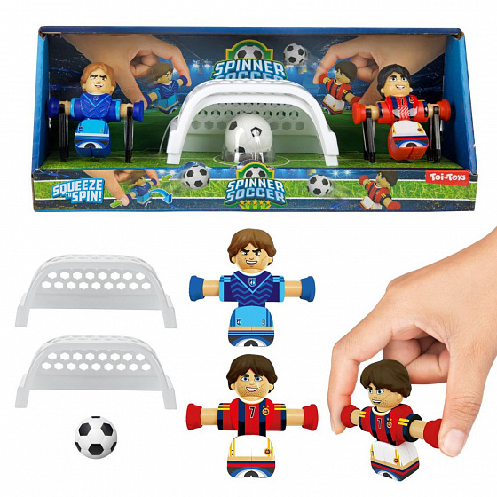 Teddies Sada na stolní fotbal - hráči 2ks, branky 2ks + míč v krabici 31x12x8cm