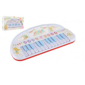 Teddies Piánko zvířátka plast 35cm pro nejmenší na baterie se zvukem v krabici 43x24x9cm