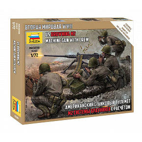 Zvezda Model Kit figurky 6286 - US machine gun Browning w/crew (1:72)