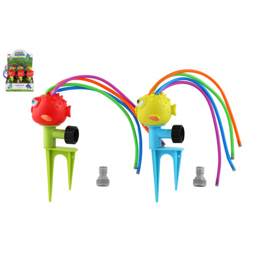 Teddies Kugelfisch Wassersprinkler für den Garten aus Kunststoff 22cm 2 Farben 6 Stück im Karton