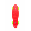 Teddies Skateboard - Pennyboard 43cm, Tragfähigkeit 60kg, Metallachsen, rot, grüne Räder