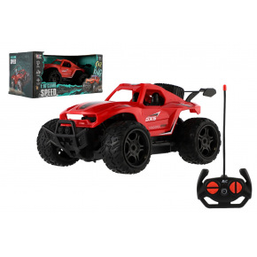 Teddies Auto RC buggy terénní červené 23cm plast 27MHz na baterie se světlem v krabici 30x14x16cm
