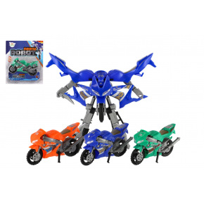 Teddies Transformer motocykl/robot plastikowy 15cm 3 kolory na karcie
