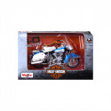 Maisto - HD - Motocykel - 1966 FLH Electra Glide, modro-biela, séria 44, blister box, 1:18