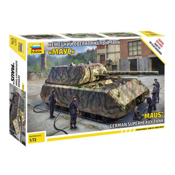 Zvezda Model Kit czołg 5073 - Pz.KPFW.VII "Maus" (Snap Fit)(1:72)
