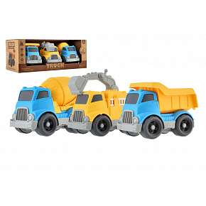 Teddies Bauauto 3er-Set mit Freilauf 7x10cm in Schachtel Teddies Bauauto 3er-Set mit Freilauf 7x10cm in Schachtel