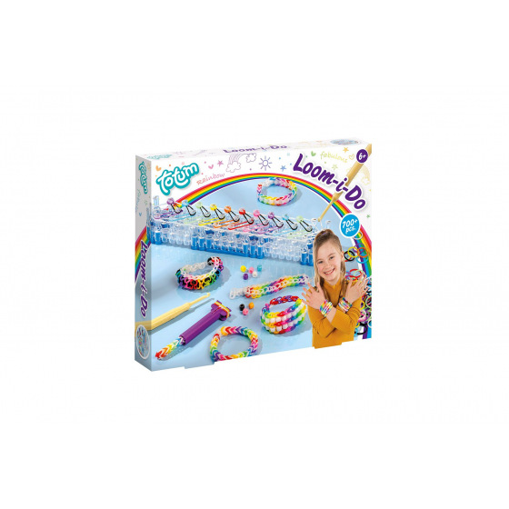 Lowlands Mach dein eigenes Armband 700+ Stück Gummibänder, Perlen + Werkzeug + Webrahmen für Armbänder in einer Box 30x24cm