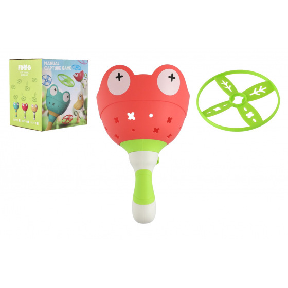 Teddies Abschuss-Propeller 6 Stück Frosch Kunststoff 22cm + Starter in Schachtel 14x15x11cm