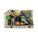 Teddies Militärset aus Kunststoff Motorrad, Soldat, Hund mit Zubehör in Schachtel 23x14x4cm