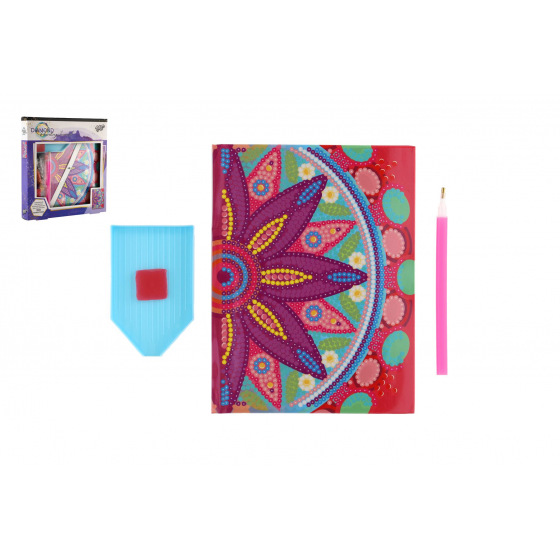 Lowlands Kreativ-Set Diamant-Tagebuch Blume mit selbstklebenden Diamanten in Box 19x21x3cm