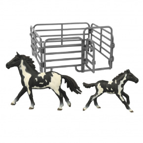 Rappa Sada koňa 2 ks s ohradou čierno-biely
