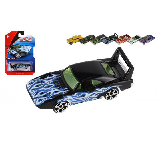 Teddies Auto metal/plastik 8cm na wolny bieg mix kolorów na karcie 11x16,5cm