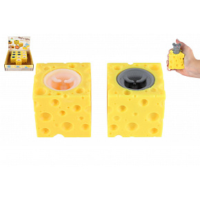 Myška v sýru mačkací antistresová 2 barvy v sáčku 20ks v boxu Myška v sýru mačkací antistresová 2 barvy v sáčku 20ks v boxu