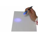 Teddies Geheimstift mit unsichtbarer Tinte und UV-Licht + Kugelschreiber aus Kunststoff 15cm mit Batterien 4 Farben