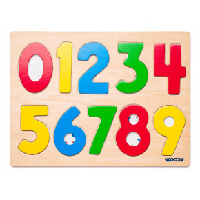Woody Puzzle planszowe cyfry z biedronkami