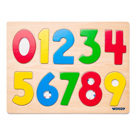 Woody Puzzle na desce číslice s beruškam